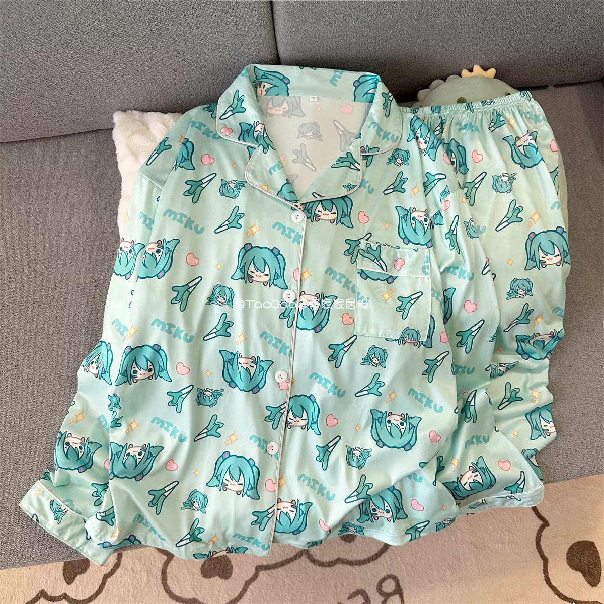 Fanmade Hatsune Miku Long Sleeve Pajama Set – Cozy Homewear Loungewear - Image 5