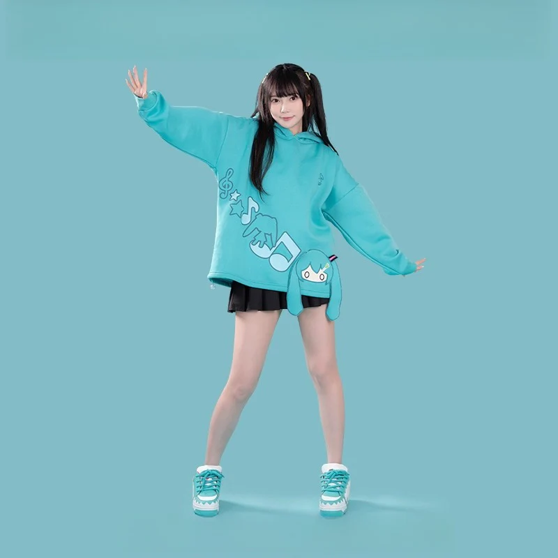 Official Licensed Hatsune Miku Collaboration Graphic Hoodie – Oversized Casual Fit - Image 3