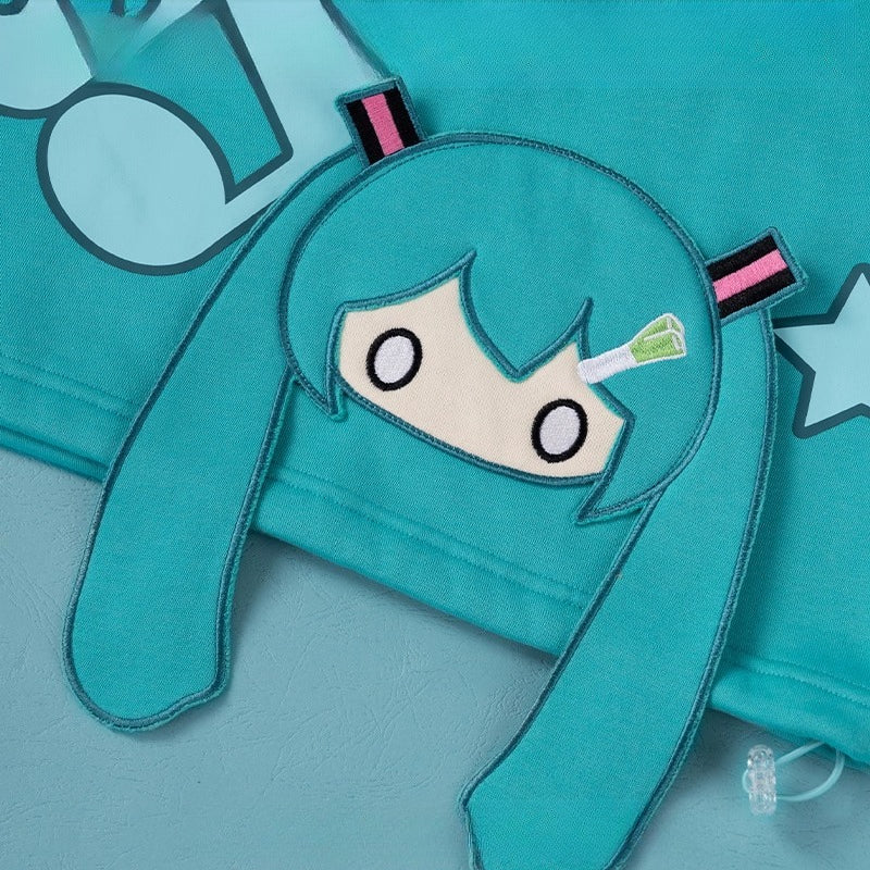 Official Licensed Hatsune Miku Collaboration Graphic Hoodie – Oversized Casual Fit - Image 4