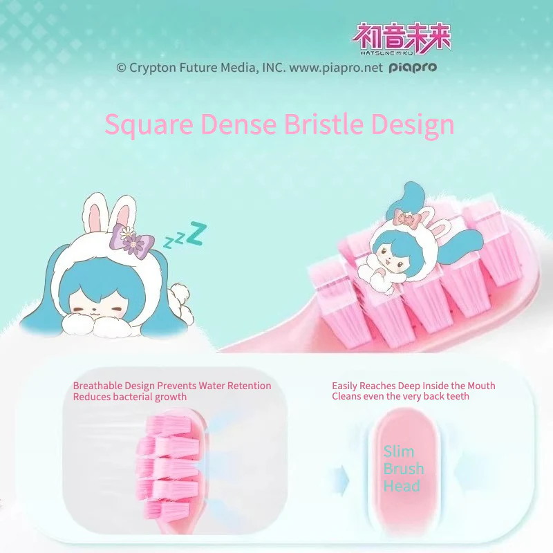 Official Hatsune Miku Little Bunny Miku Adult Manual Toothbrush with Cloud-Soft Fine Bristles - Image 5