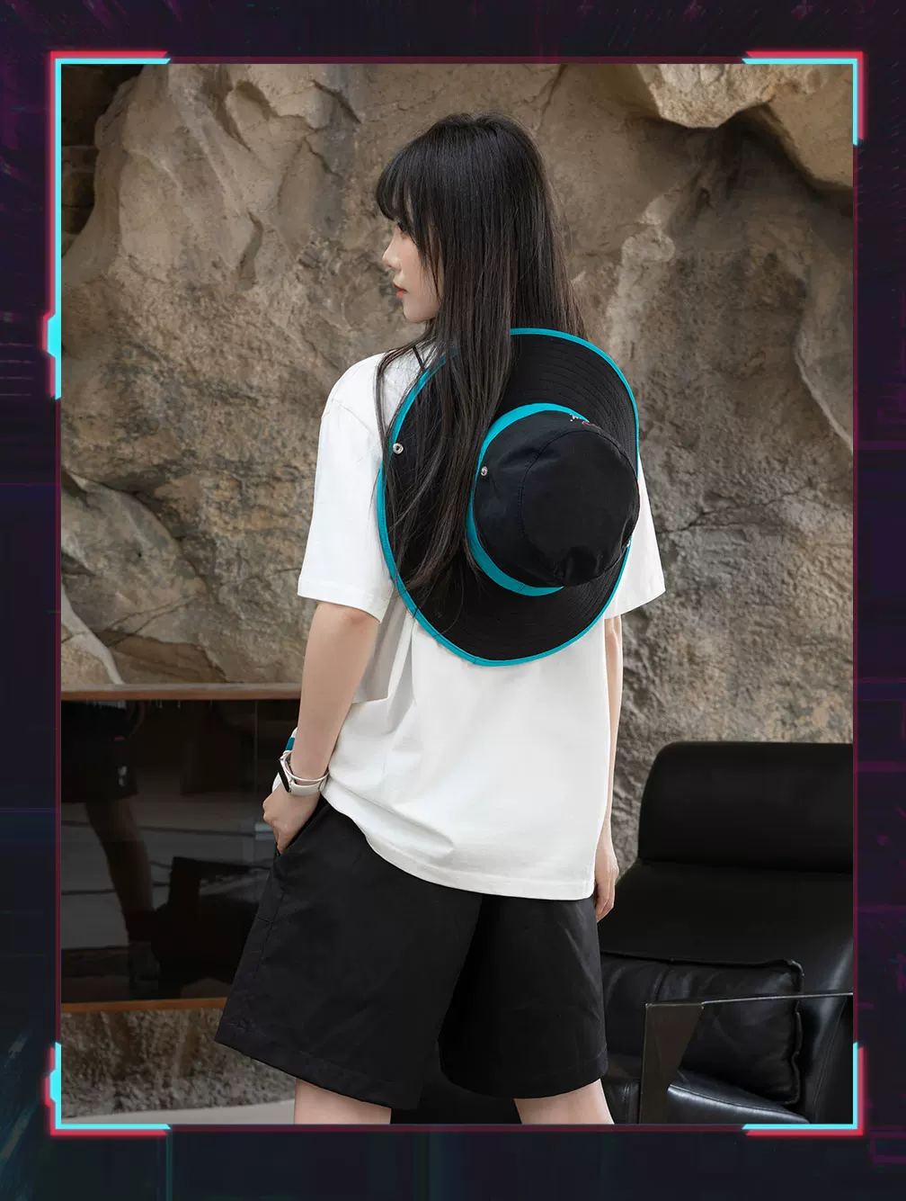 Official Hatsune Miku Neon EDM Bucket Hat, Sun Protection Outdoor Hiking Hat - Image 8
