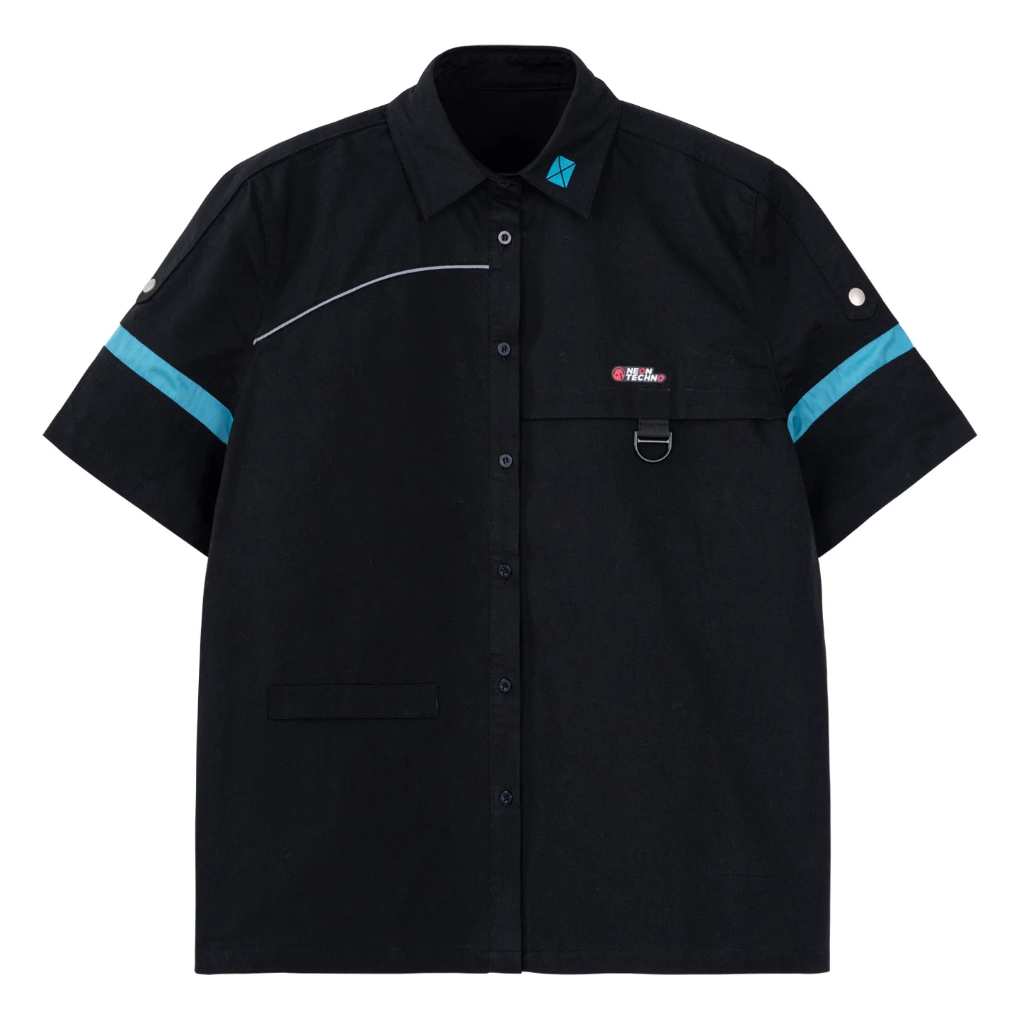 Official Hatsune Miku Neon EDM Short Sleeve Cargo Shirt, Loose-Fit Summer Top for Couples - Image 13