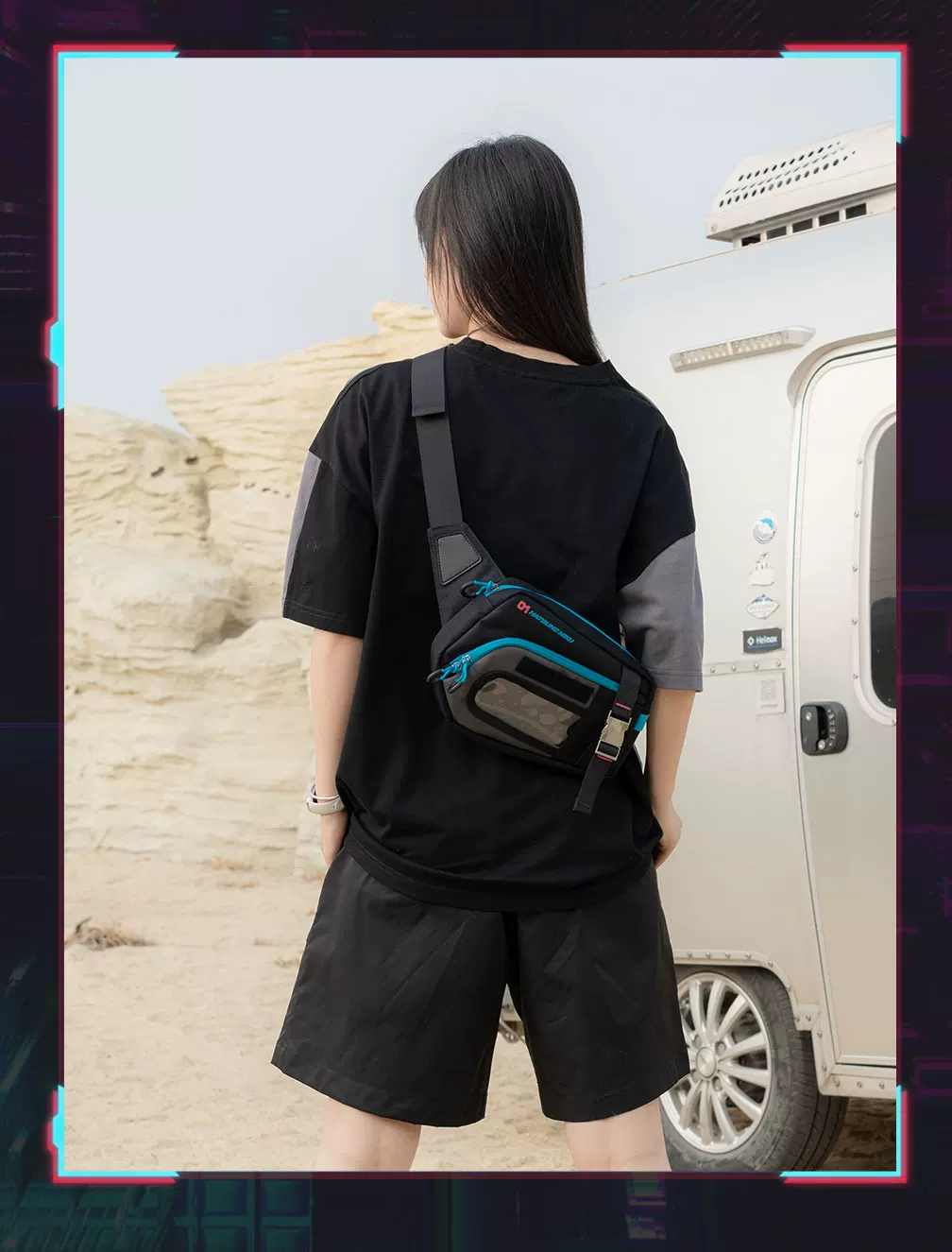 Official Hatsune Miku Neon EDM Sling Bag, Lightweight Crossbody Waist Pack for Outdoor, Casual & Commuting Use - Image 7