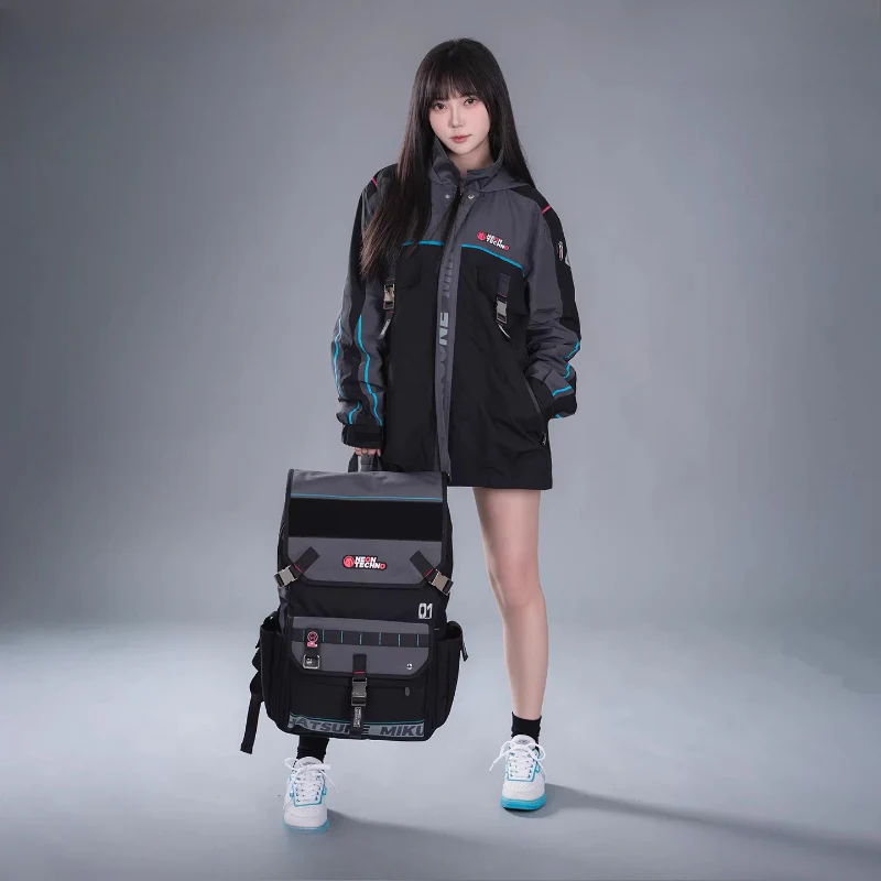 Official Hatsune Miku Neon EDM Tech-Style Backpack – Large Versatile Bag for Commuting & Travel - Image 4