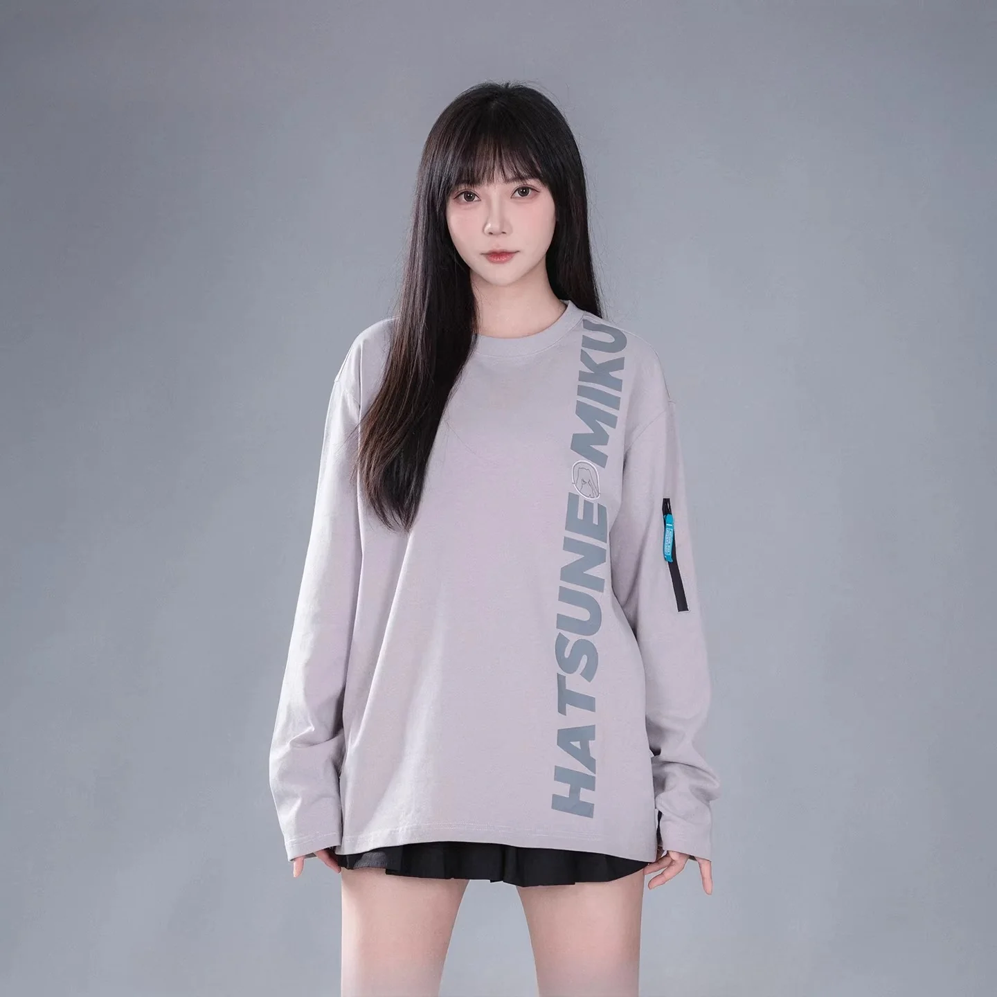 Official Hatsune Miku Neon Electronic Music Series Long Sleeve Base Layer Top – Oversized Unisex Fit - Image 3