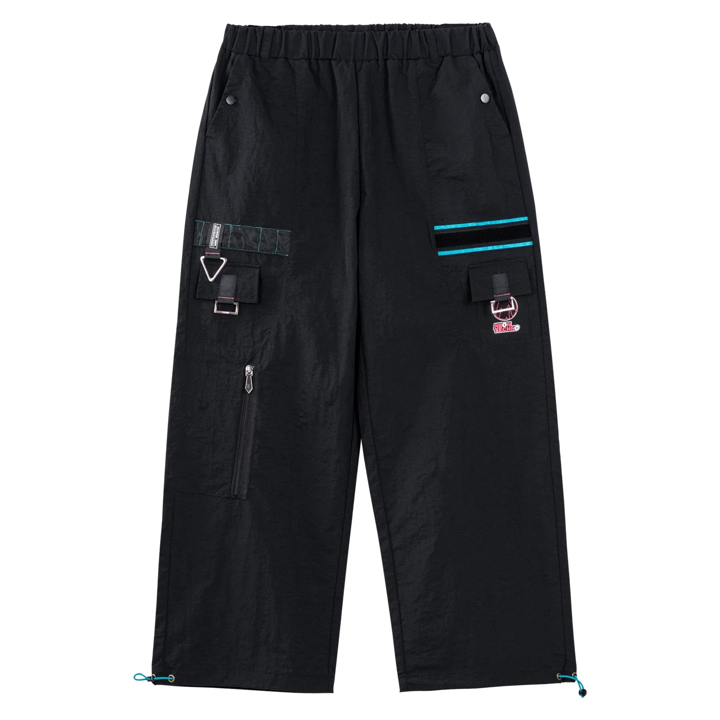 Official Hatsune Miku Neon Electronic Music Series Utility Cargo Pants – Relaxed Straight-Leg Techwear Trousers - Image 6