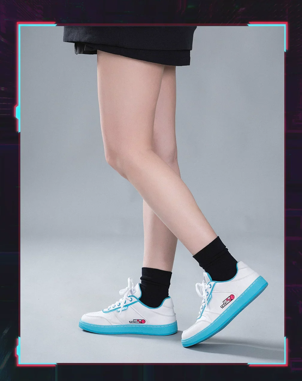 Official Hatsune Miku Neon Electronic Techwear Casual Skate Shoes for Men and Women - Image 10