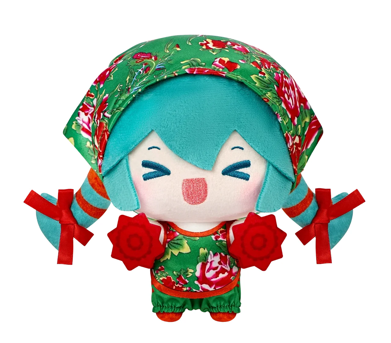 Official Hatsune Miku Overjoyed Plush - Northeast Floral Jacket Style / Errenzhuan Style - Image 5