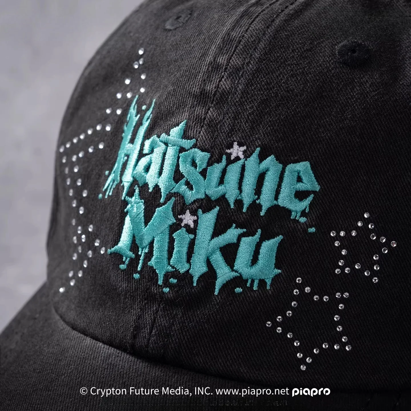 [Pre-Order, Ships Within 60 Days]Official Hatsune Miku Rock Future Embroidered Distressed Baseball Cap, Unisex Sun Visor Hat - Image 2