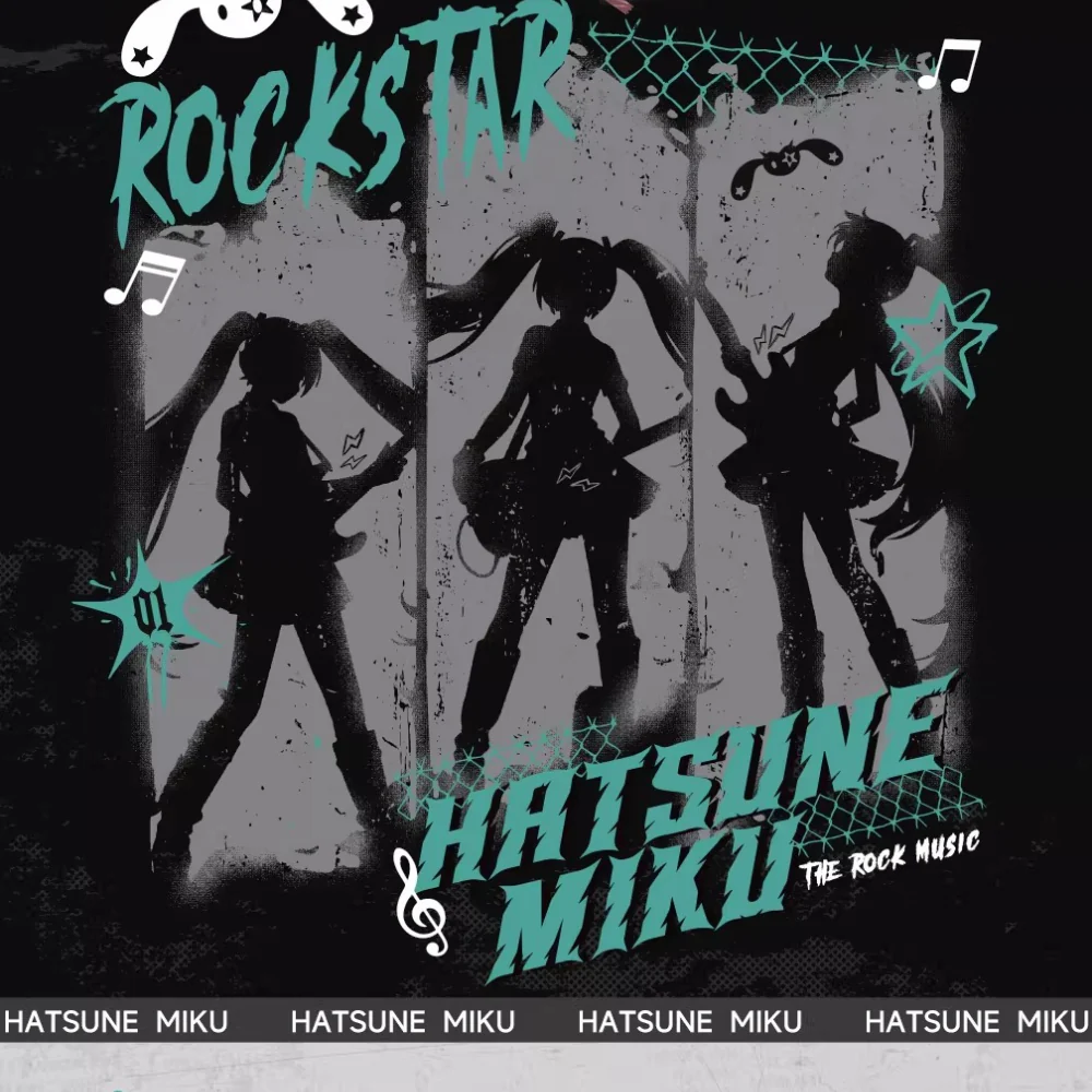 Official Hatsune Miku Rock Future Large Capacity Commuter Crossbody Bag, Studded Punk Biker Shoulder Bag for Women - Image 6
