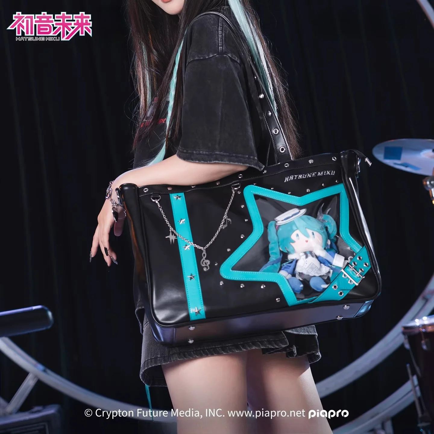 [Pre-Order, Ships Within 60 Days]Official Hatsune Miku Rock Future Large Capacity Ita Bag, Convertible Shoulder & Crossbody Bag - Image 4