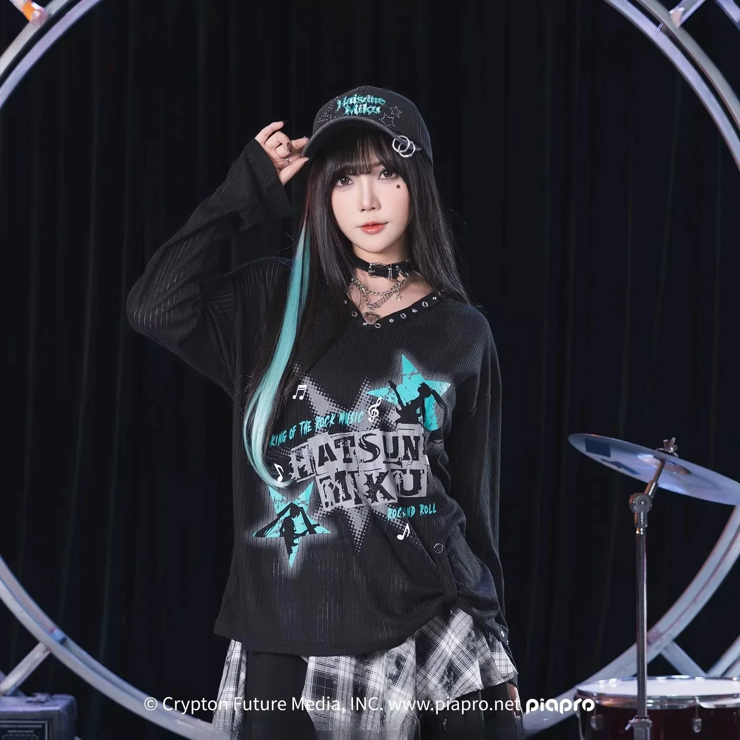 Official Hatsune Miku Rock Future Lightweight Open-Knit Long Sleeve Cover-Up for Women, Loose-Fit Summer Top - Image 3