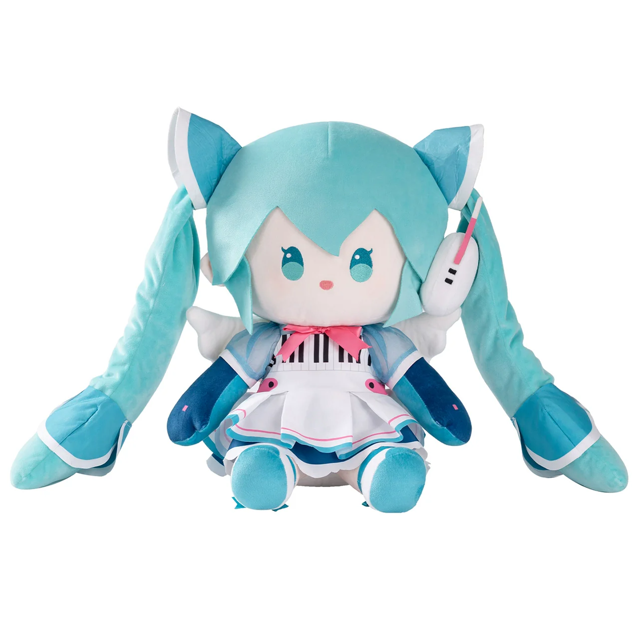 Official Licensed Hatsune Miku Synthwave Wings Sitting  – 40cm Large Plush Toy - Image 6