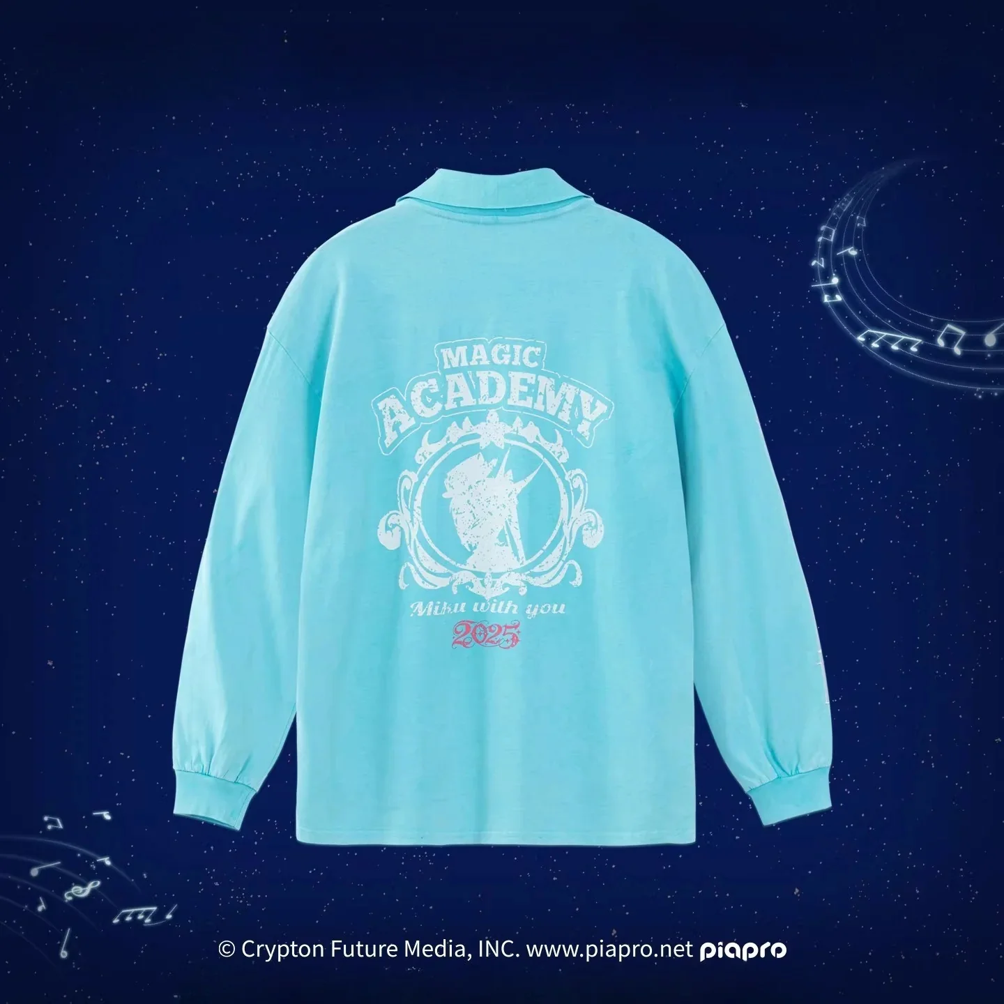Official Hatsune Miku "With You in the Future" 2025 Concert Loose-Fit Long Sleeve Polo Shirt for Men and Women - Image 2