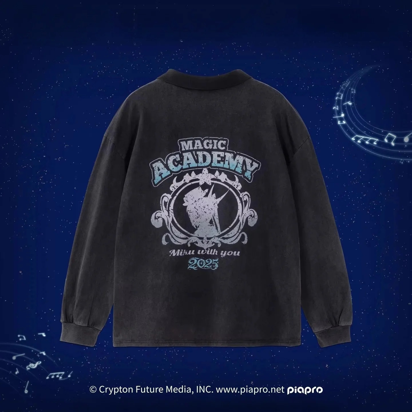 Official Hatsune Miku "With You in the Future" 2025 Concert Loose-Fit Long Sleeve Polo Shirt for Men and Women - Image 3