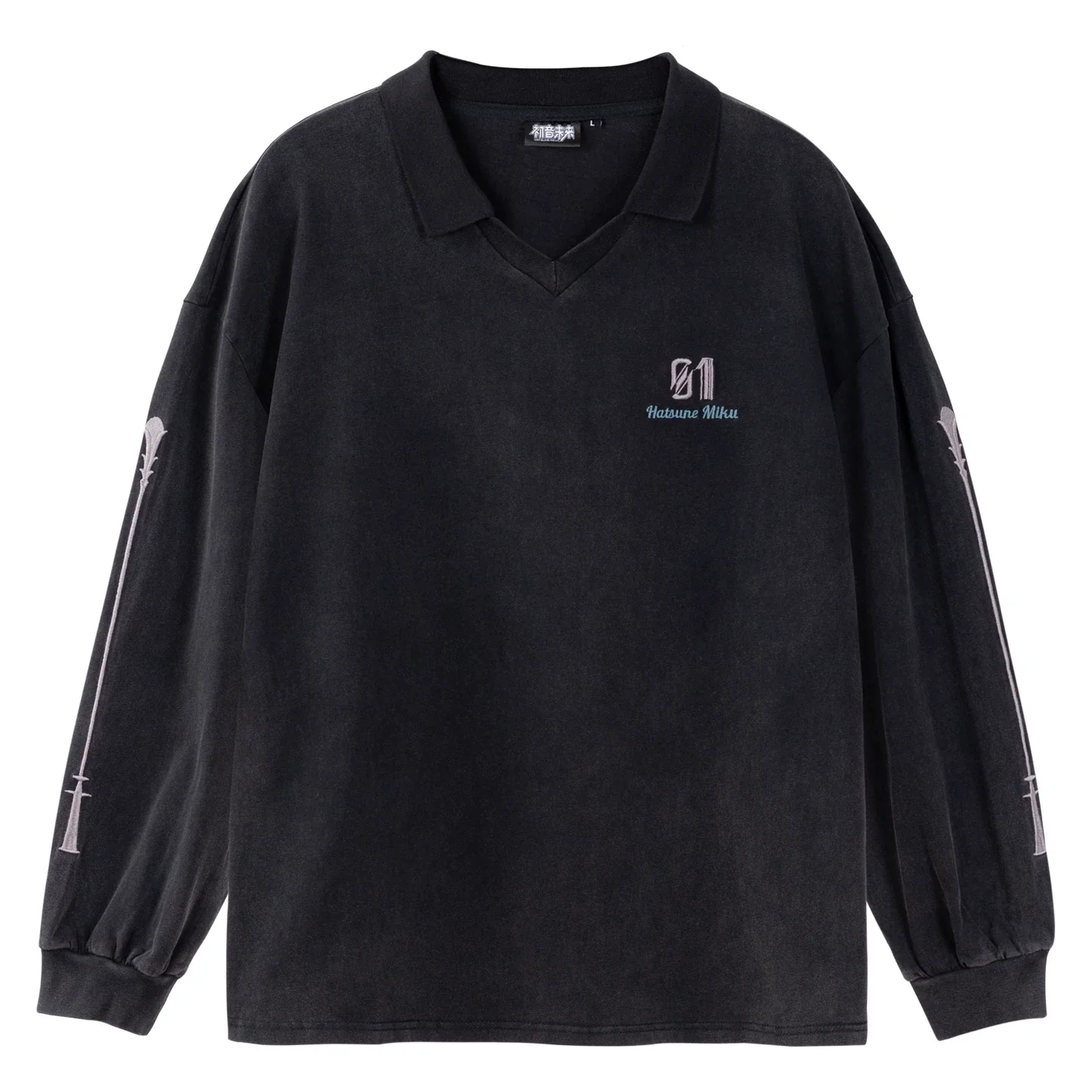 Official Hatsune Miku "With You in the Future" 2025 Concert Loose-Fit Long Sleeve Polo Shirt for Men and Women - Image 9
