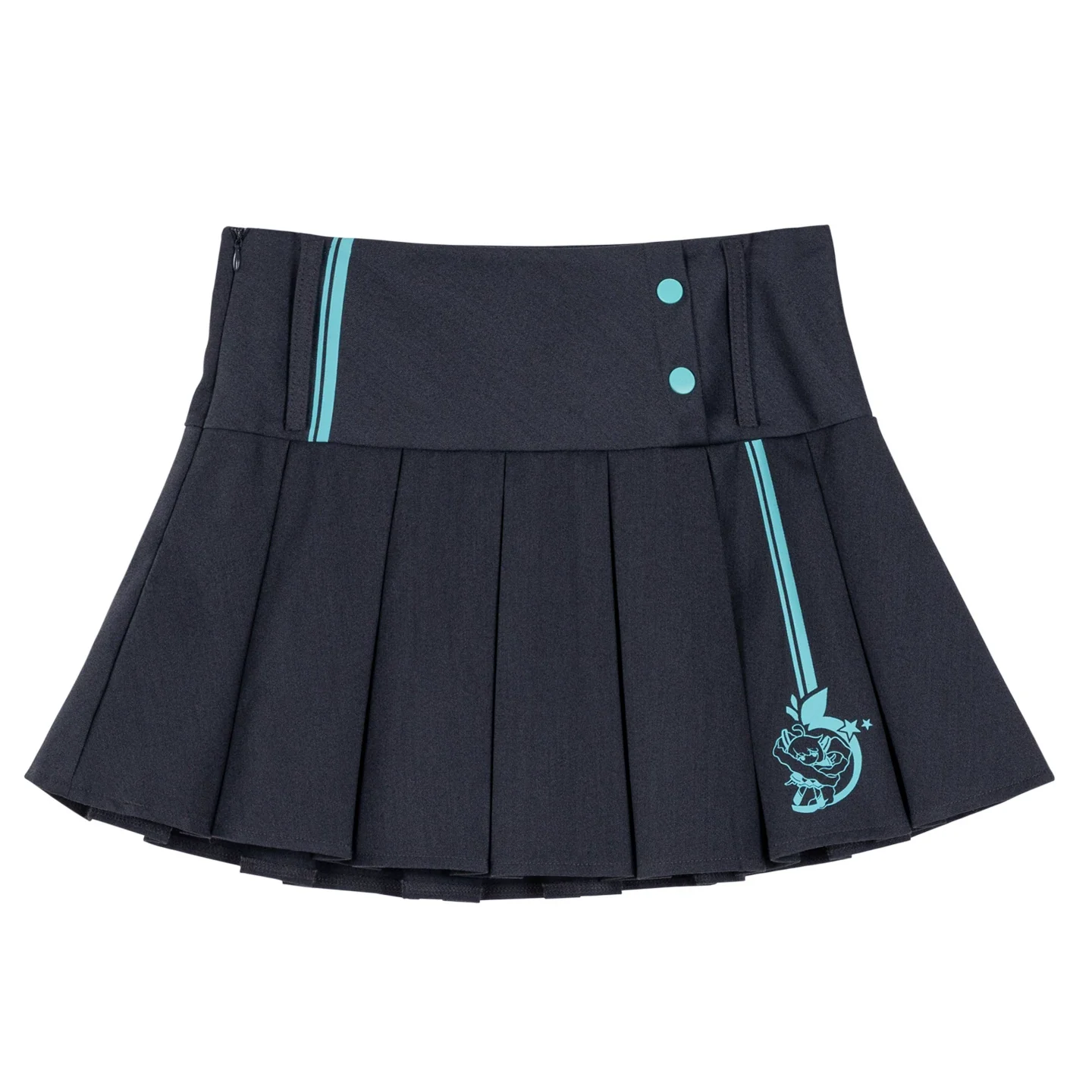 Official Hatsune Miku Y2K Ice Candy High-Waisted Pleated Mini Skirt – Slim Fit Streetwear Skort - Image 5