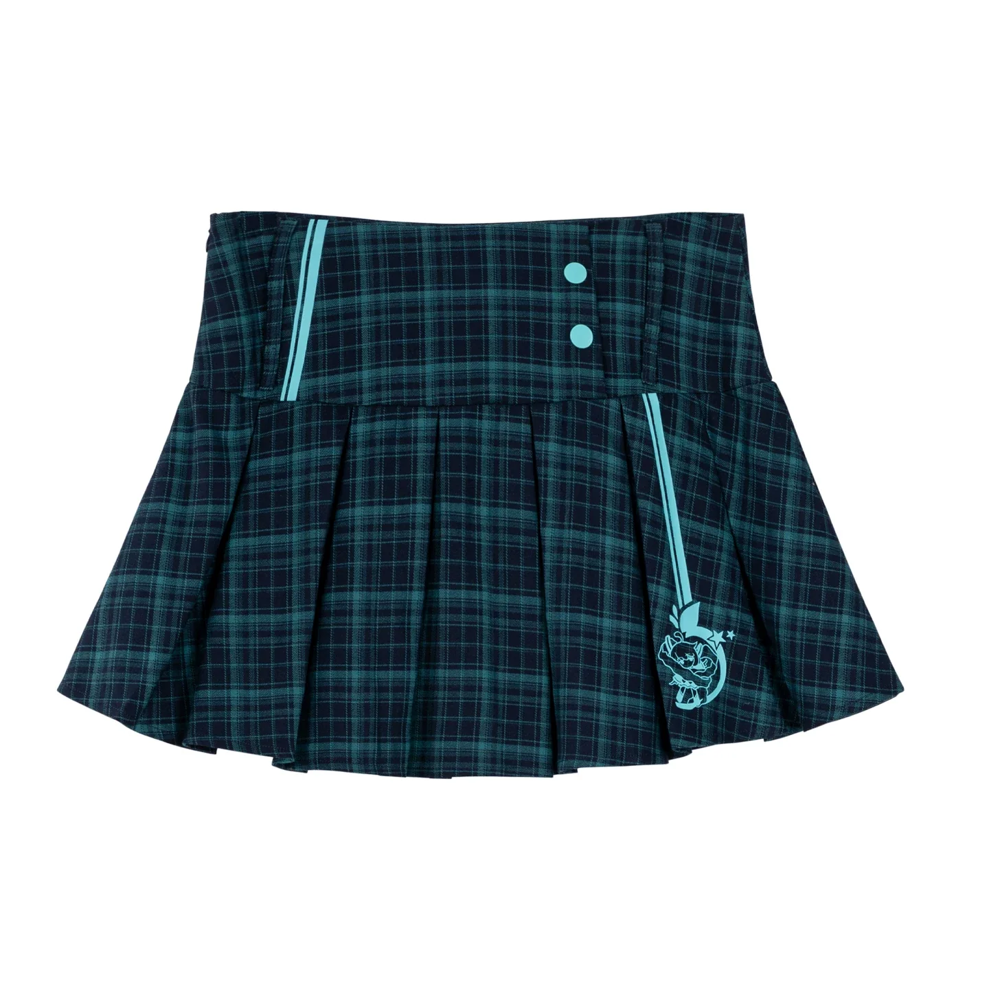 Official Hatsune Miku Y2K Ice Candy High-Waisted Pleated Mini Skirt – Slim Fit Streetwear Skort - Image 6