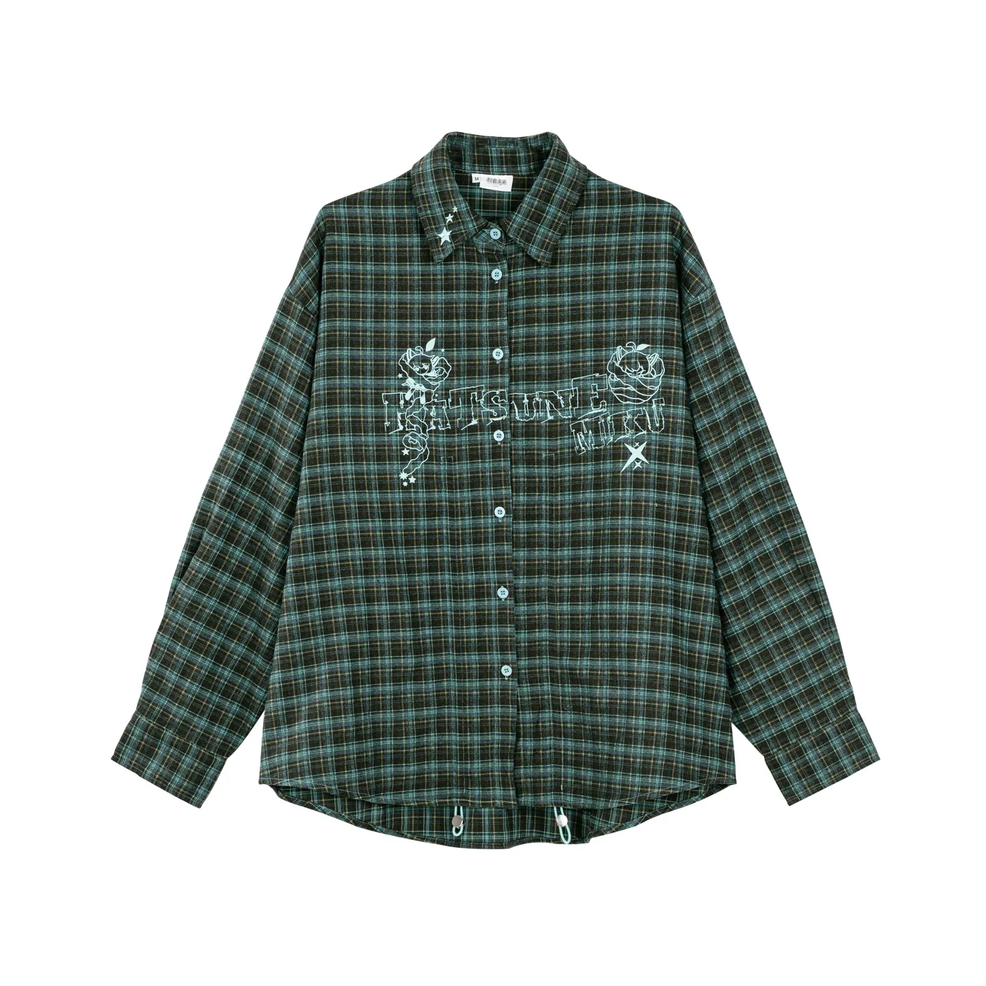 Official Hatsune Miku Y2K Ice Candy Long Sleeve Shirt – Oversized Casual Button-Up Top - Image 4