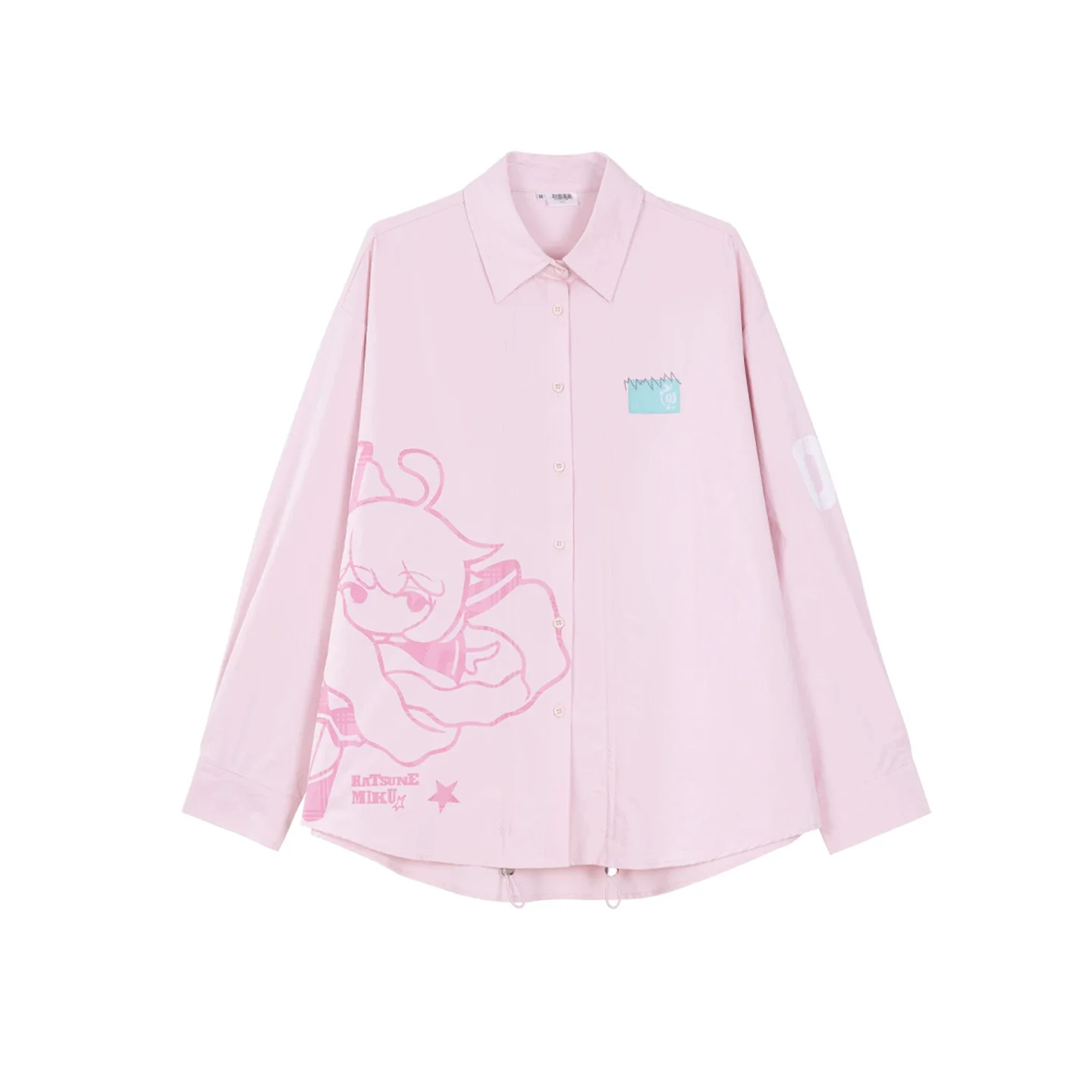 Official Hatsune Miku Y2K Ice Candy Long Sleeve Shirt – Oversized Casual Button-Up Top - Image 6