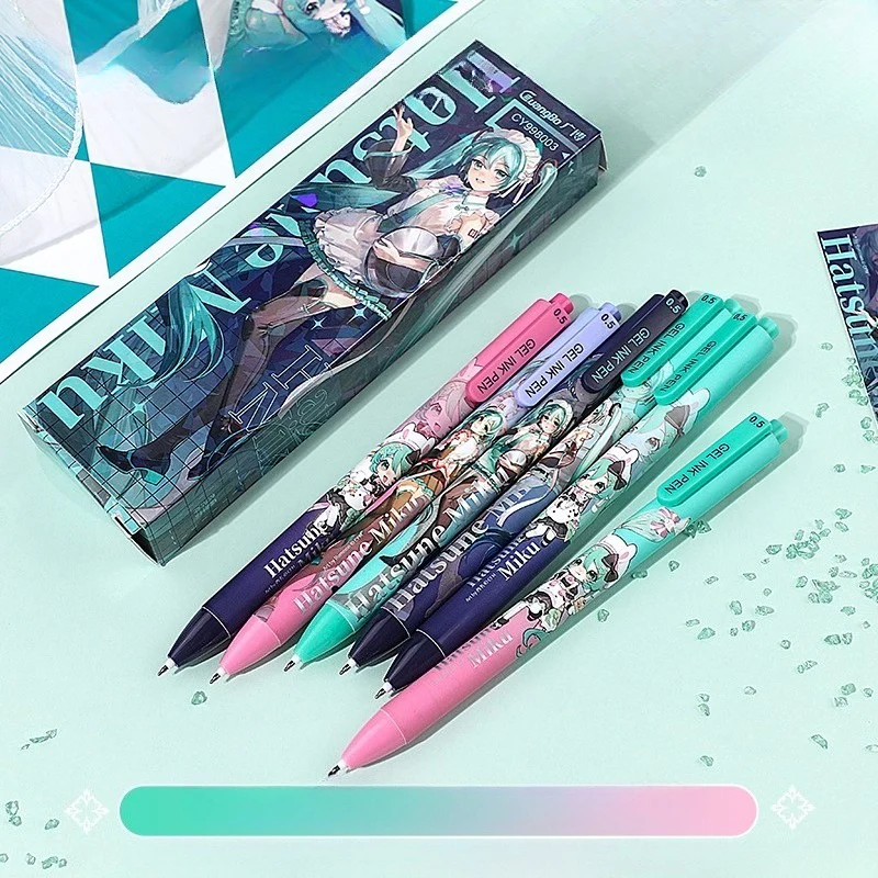 Official Licensed Hatsune Miku Retractable Black Gel Pen – Fast-Drying 0.5mm, Blind Box Random Style - Image 3