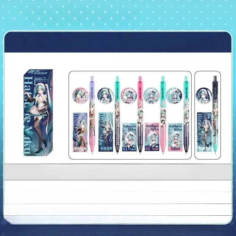 Official Licensed Hatsune Miku Retractable Black Gel Pen – Fast-Drying 0.5mm, Blind Box Random Style - Image 6