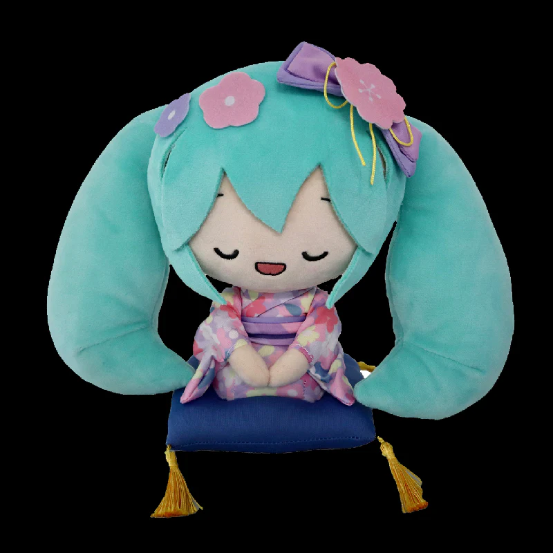 Official New Arrival VOCALOID Hatsune Miku Kimono Sitting Pose Plush Doll - Image 2