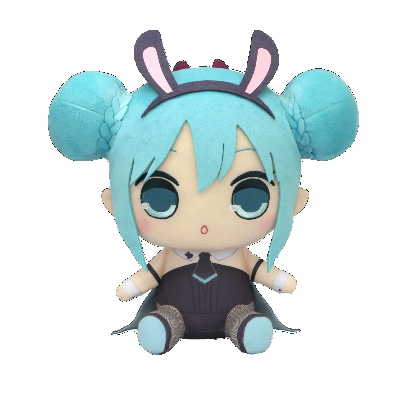 Officially Licensed FuRyu VOCALOID Hatsune Miku Black Bunny Sitting Plush Doll - Image 3