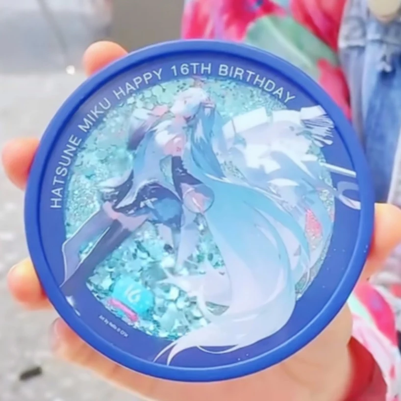 Officially Licensed Hatsune Miku 16th Anniversary Large Glass Cup with Coaster - Image 2