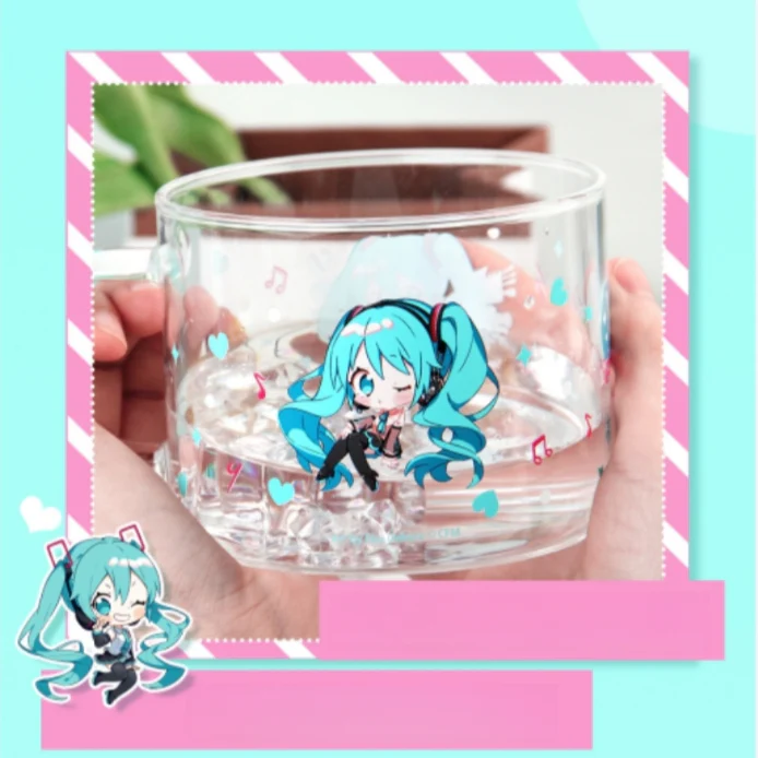 Officially Licensed Hatsune Miku 16th Anniversary Large Glass Cup with Coaster - Image 4