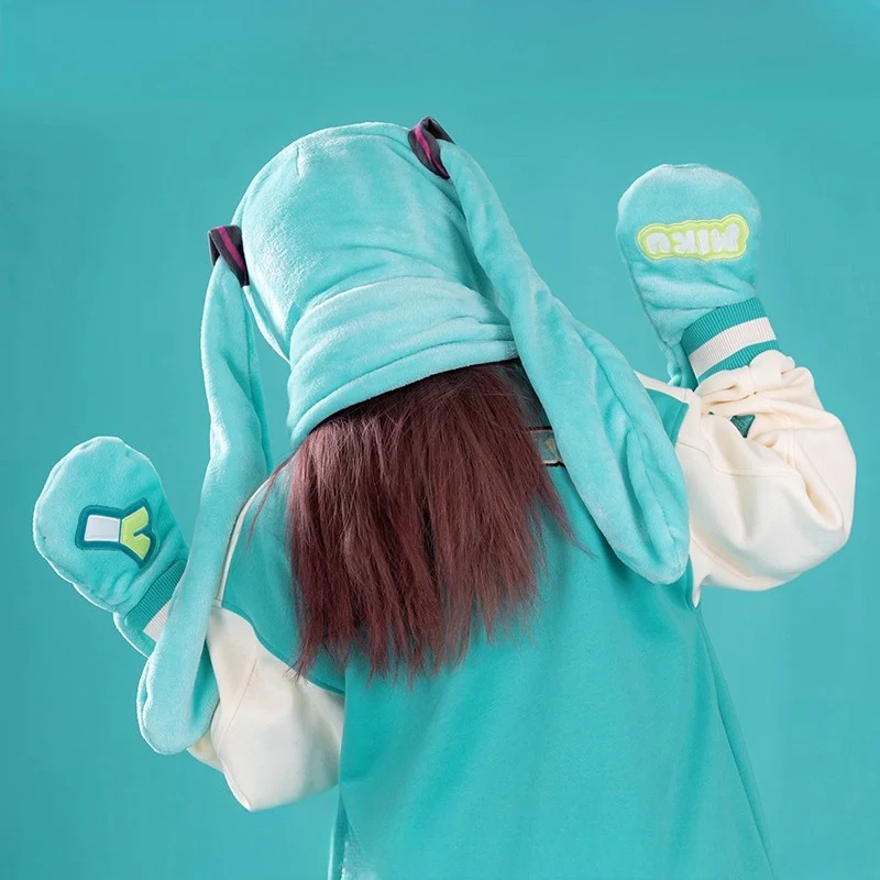 Official Licensed Hatsune Miku Bite-Style Hooded Scarf - Image 3