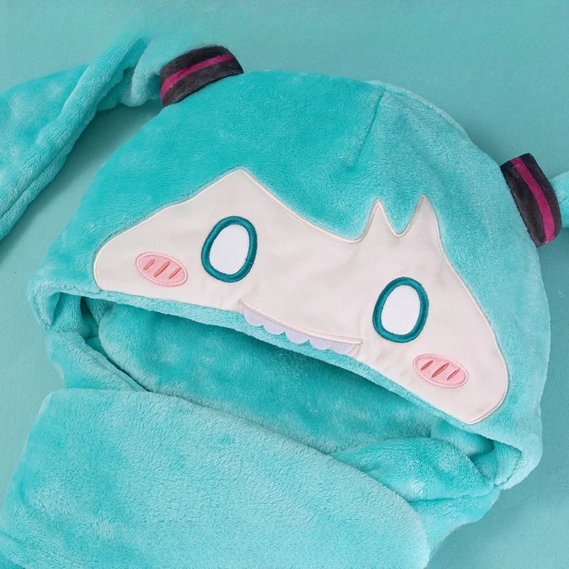 Official Licensed Hatsune Miku Bite-Style Hooded Scarf - Image 4