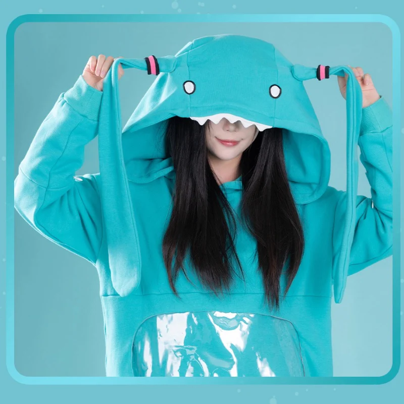 Official Licensed Hatsune Miku Bite-Style Graphic Oversized Hooded Hoodie – Ita Style - Image 3