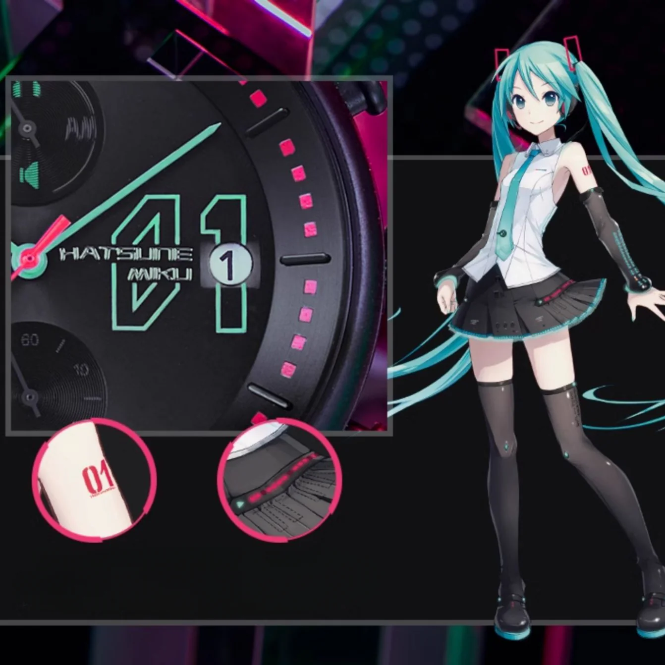 Officially Licensed Hatsune Miku Light & Shadow Concerto Solar-Powered Watch - Image 8