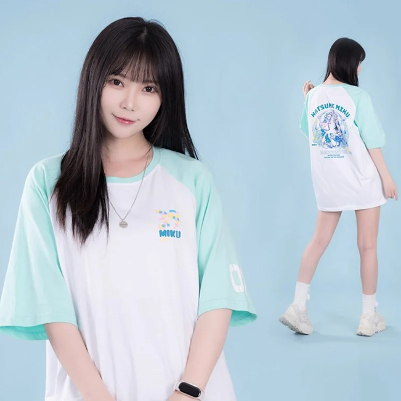 Official Licensed Hatsune Miku Retro & Future Graphic Short Sleeve T-Shirt – Crew Neck - Image 4