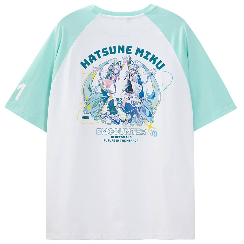 Official Licensed Hatsune Miku Retro & Future Graphic Short Sleeve T-Shirt – Crew Neck - Image 5