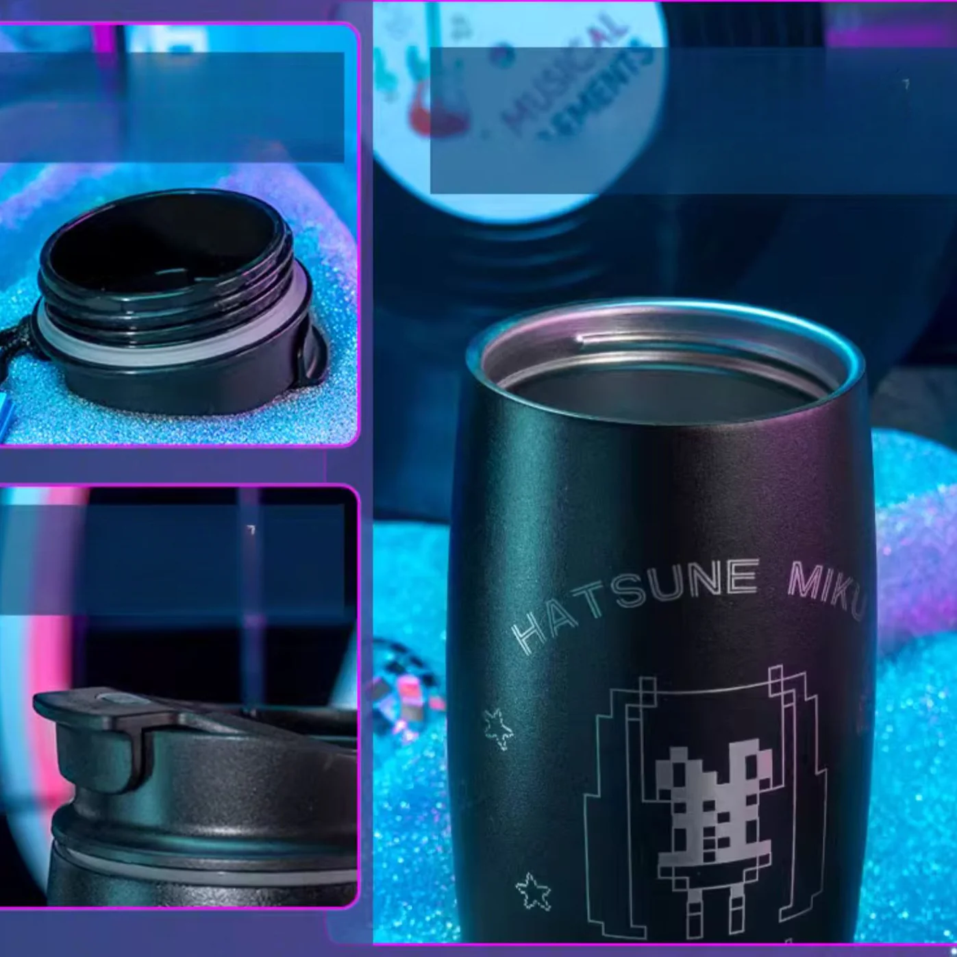 Officially Licensed Hatsune Miku Pixel Style Stainless Steel Thermos - Image 5