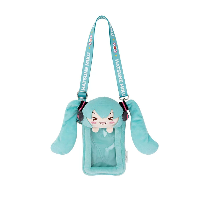 Officially Licensed Hatsune Miku Plush Semi-Transparent Crossbody Phone Bag - Image 8