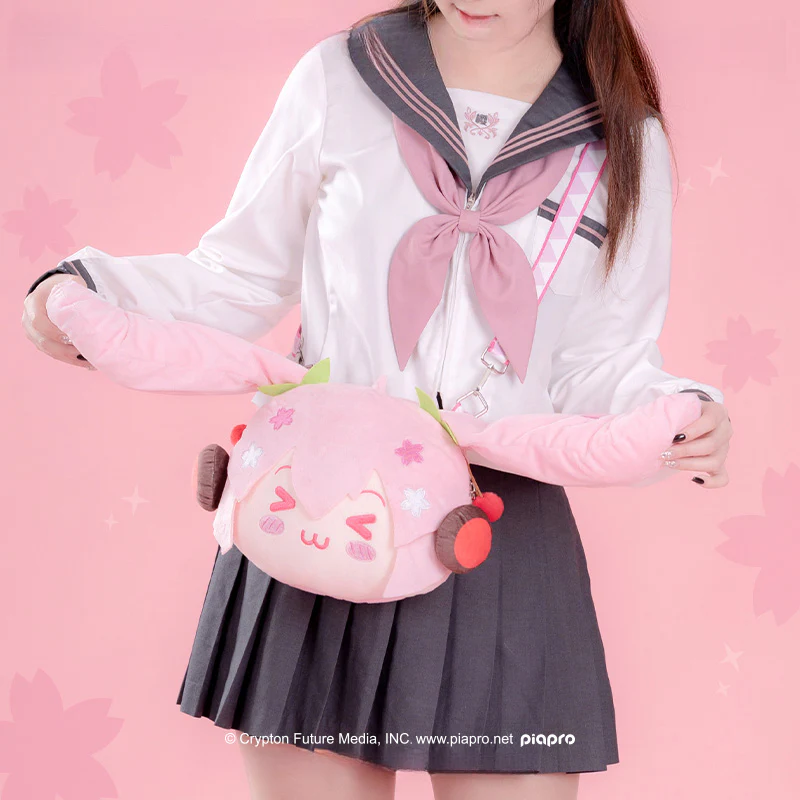 Officially Licensed Hatsune Miku Sakura Future Happy Travel Plush Crossbody Bag - Image 2