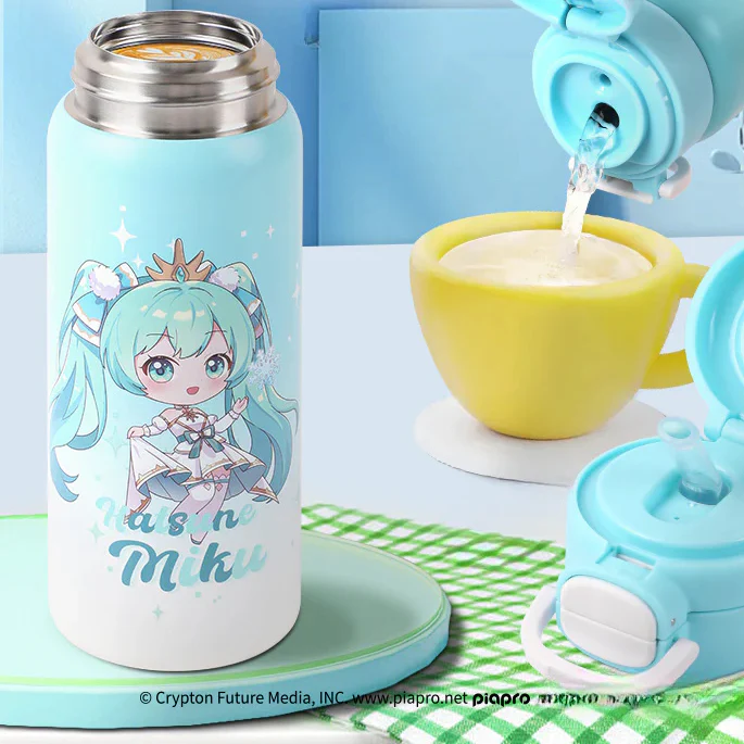 Officially Licensed Hatsune Miku Snowflake Theme Thermal Bottle - Image 2