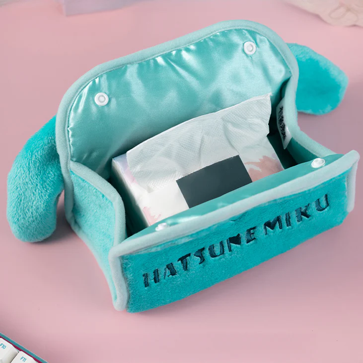 Officially Licensed Hatsune Miku Squinted Eyes Plush Tissue Box Cover - Image 3
