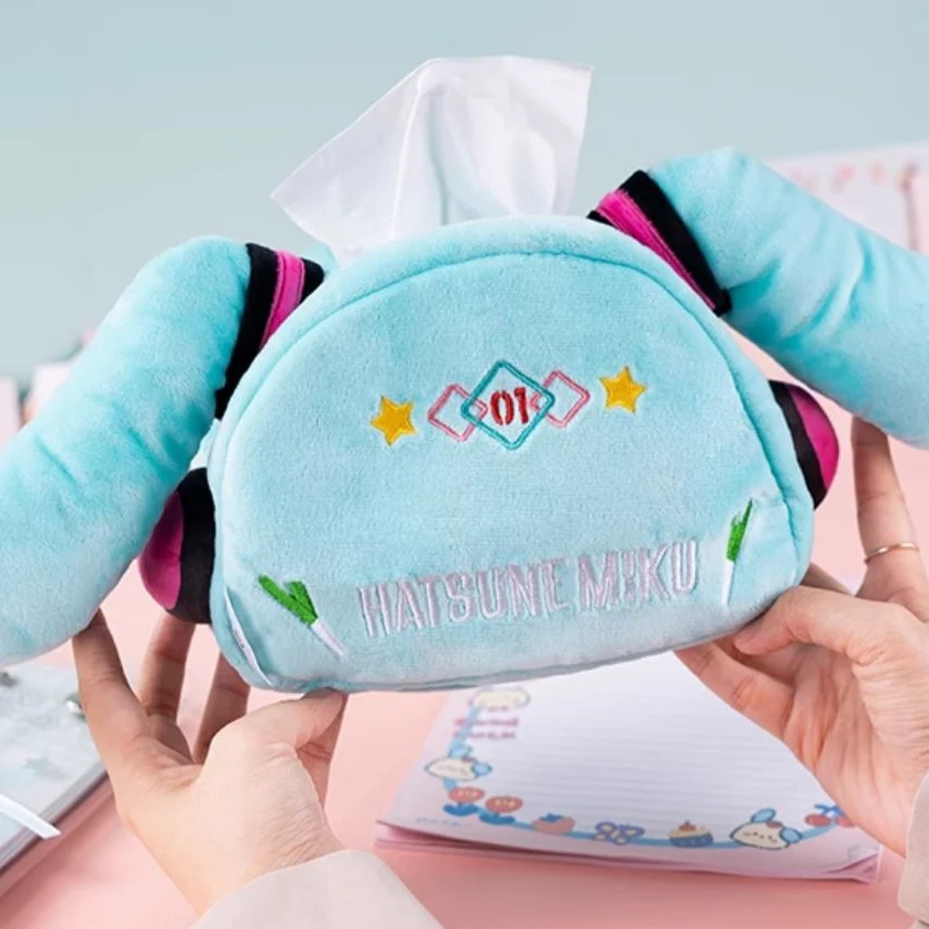 Officially Licensed Hatsune Miku Squinted Eyes Plush Tissue Box Cover - Image 5