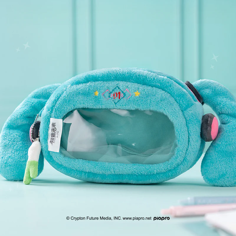 Officially Licensed Hatsune Miku Squinted Eyes Series Plush Pencil Case - Image 3