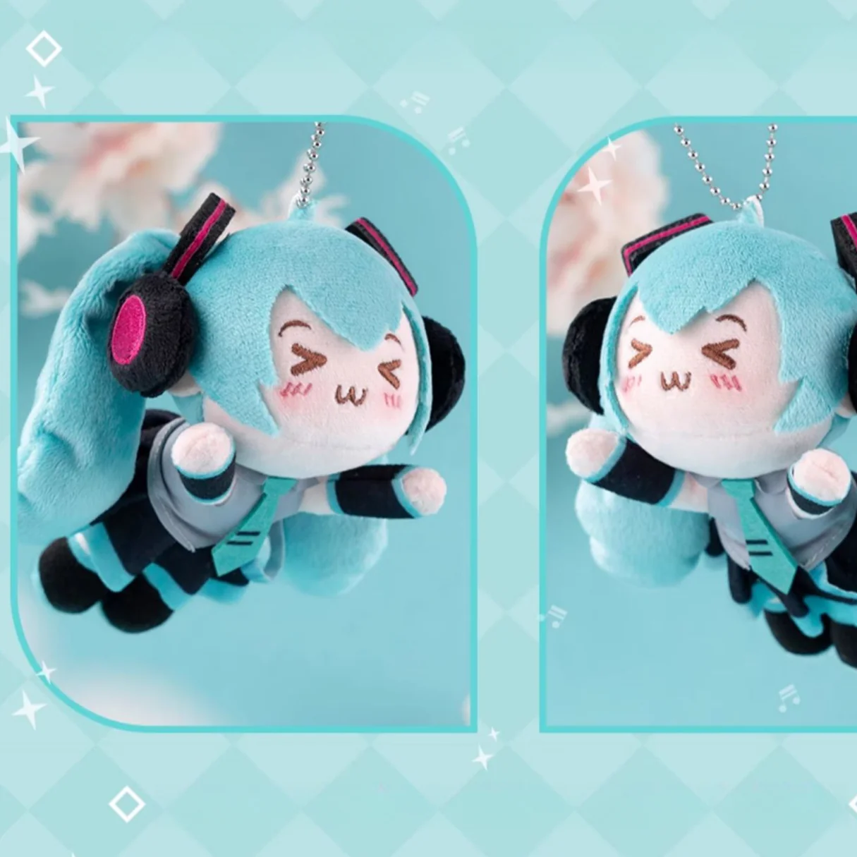 Officially Licensed Hatsune Miku Squinting Eyes Cute Plush Charm - Image 4