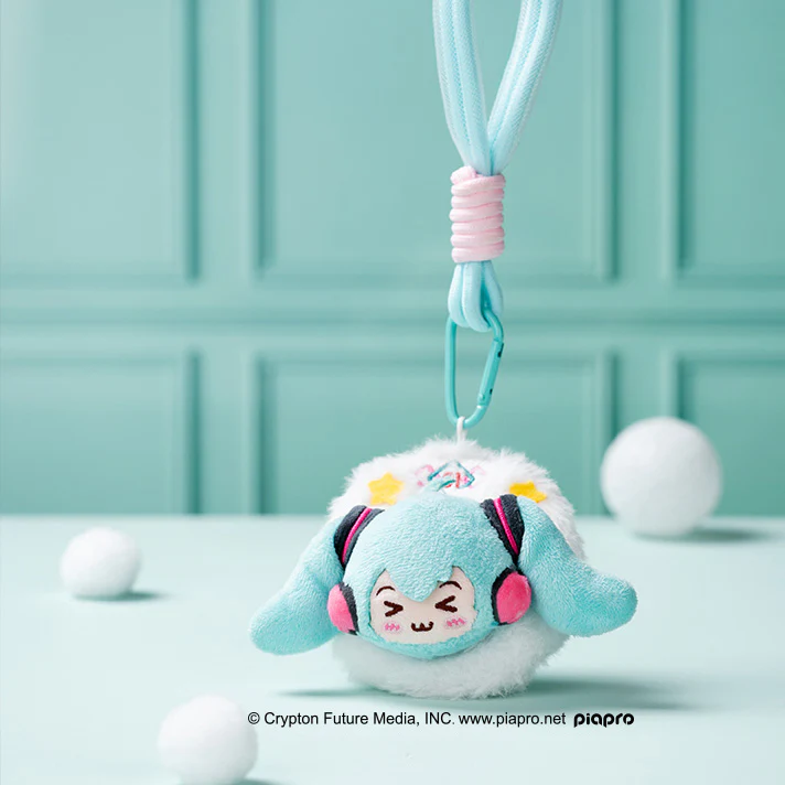 Officially Licensed Hatsune Miku Squinting Eyes Plush Charm with Compact Mirror - Image 4