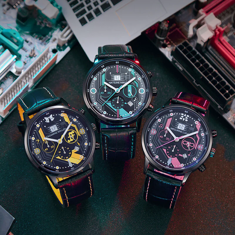Officially Licensed Hatsune Miku Vocal Character Series “Prelude” 6-Hand Quartz Watch - Image 2