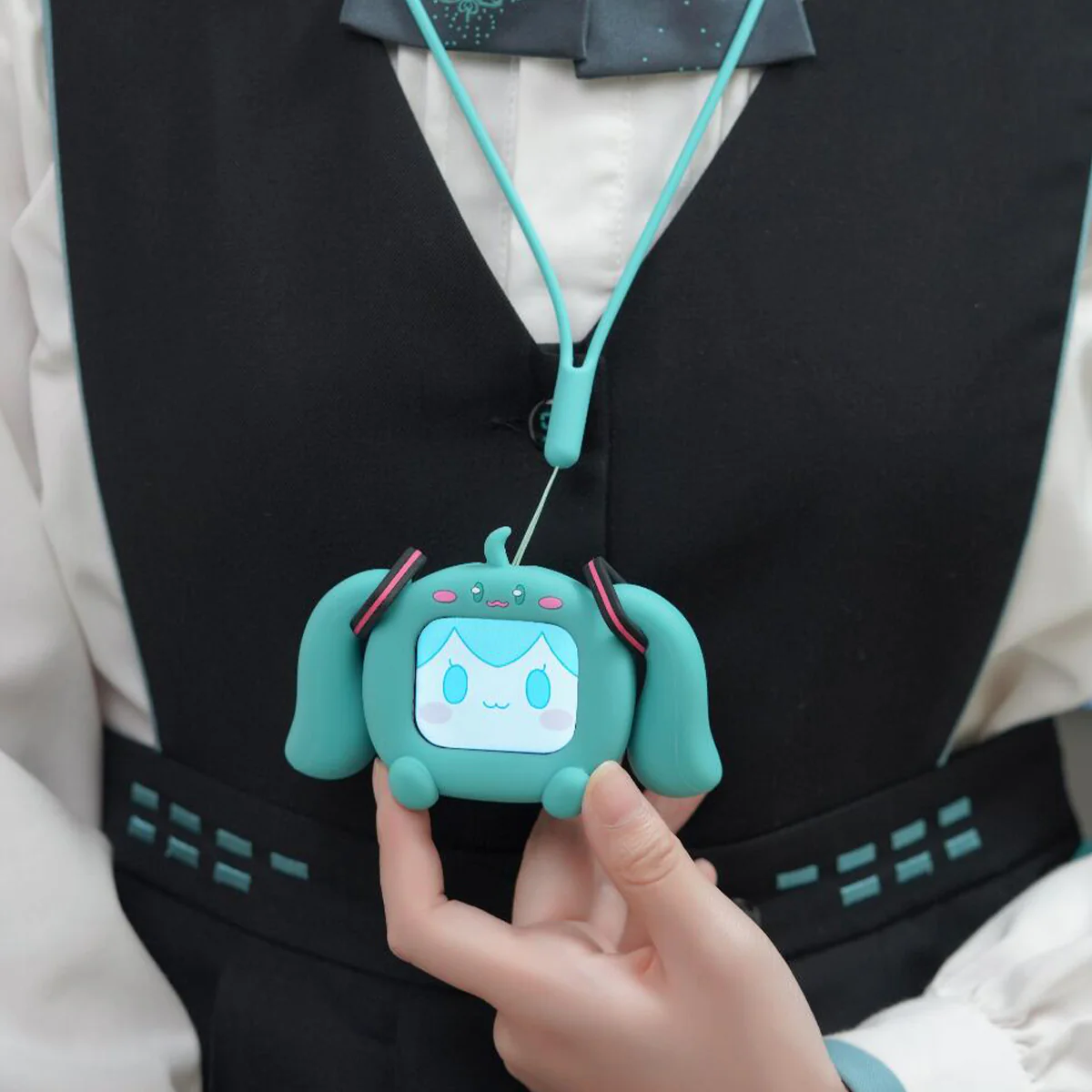 Officially Licensed Hatsune Miku Wireless Earphones with Smart Display Desktop Stand - Image 3
