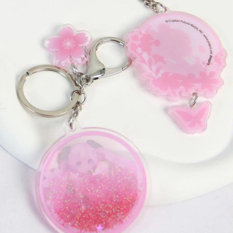 Officially Licensed Sakura Miku Pink Liquid Sand Acrylic Charm - Image 3